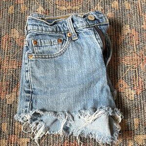 levi bootcut jean shorts.